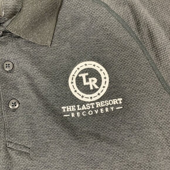 Lululemon Polo Shirt Medium Gray Logo Athletic Recovery - Picture 4 of 5